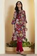 Blue Poly Viscose Floral Printed Straight Kurta image number 0
