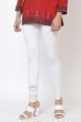 White Viscose & Lycra Leggings image number 0