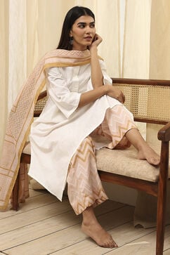 Nude Cotton Straight Suit Set image number 0