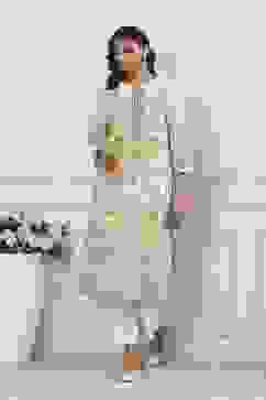 Off-White Cotton Printed Straight Kurta image number 5