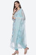 Blue Organza Unstitched Suit Set image number 6