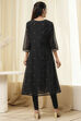 Black Poly Modal Kalidar Suit Set image number 4