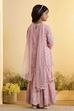 Pink Embroidered Straight Sharara Kurta Set image number 4