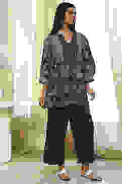 Indigo Pure Cotton Fusion Kurta Set image number 5