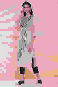 Peach Cotton Straight Kurta image number 2