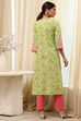 Green Cotton Printed Straight Kurta image number 3
