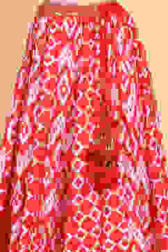 Red Printed Fusion Flared Lehenga Set image number 2