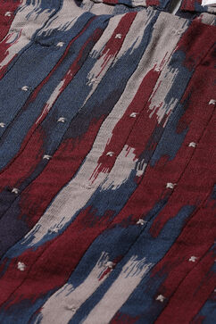 Navy Maroon LIVA Flared Printed Kurta Dress image number 1