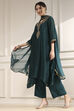 Green Polyester Straight Yarndyed Suit Set image number 3
