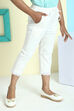 Blue Cotton Lycra Capris image number 2
