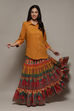 Yellow Rayon Straight Printed 2 Piece Set image number 0