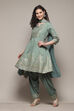 Sap Green Poly Viscose Straight Kurta Salwar Pant Suit Set image number 7