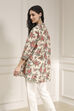 Off-White and Red Cotton A-Line Shirt image number 3