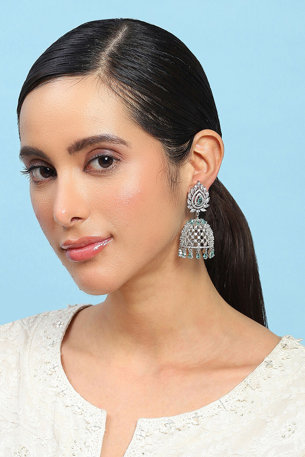 Blue Alloy Jhumka image number 3