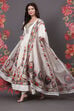Rohit Bal Ivory Cotton Silk Anarkali Printed Suit Set image number 4