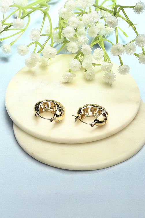 Gold-Toned Everyday Contemporary Hoops image number 2