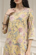 Yellow Cotton Blend Printed Straight Kurta image number 1