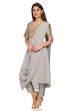 Wine Art Silk Anarkali Kurta Slim Pant Suit Set image number 2