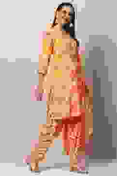 Yellow Viscose Straight Kurta Salwar Pants Suit Set image number 6