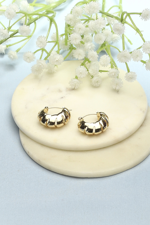 Gold-Toned Everyday Contemporary Hoops image number 0