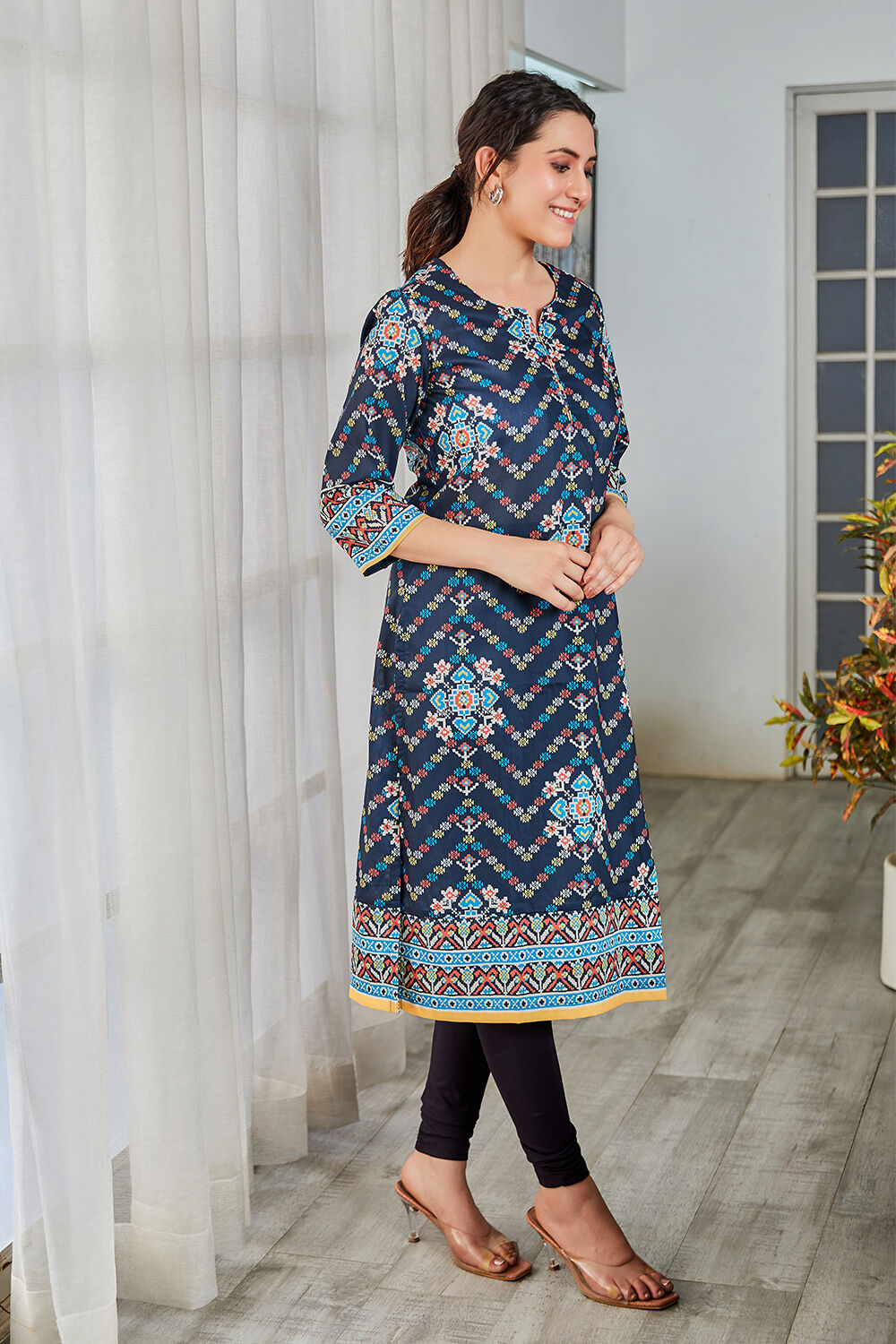 Rust Art Silk Flared 2 Piece Set image number 5