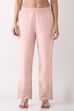 Blush Pink Cotton Straight Pant image number 1