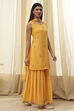 Ochre Yellow Embroidered Straight Suit Set image number 5