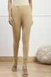 Off White Cotton Lycra Leggings image number 4
