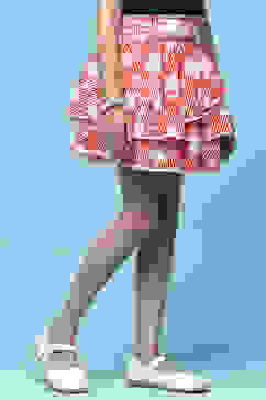 Red Printed Cambric Layered Skirt With Embroidered Waist image number 3