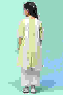 Green Leheriya Cotton Kurta With Palazzo & Net Dupatta image number 5