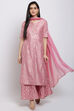 Onion Pink Art Silk Straight Kurta Sharara Suit Set image number 0