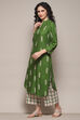 Navy Rayon flax Straight Kurta Palazzo Suit Set image number 3