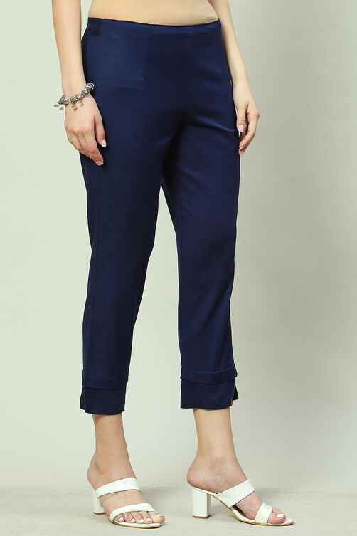 Grey Cotton Flax Pants image number 3