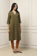 Green Cotton Printed Straight Kurta image number 4