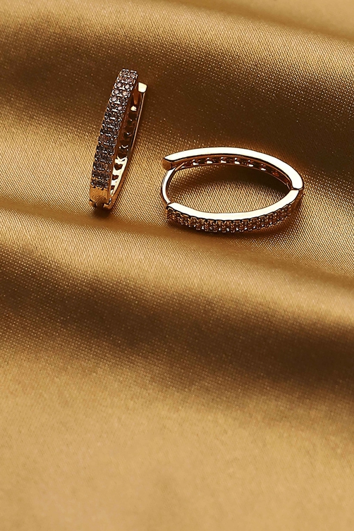 White Brass Cz Huggies image number 2