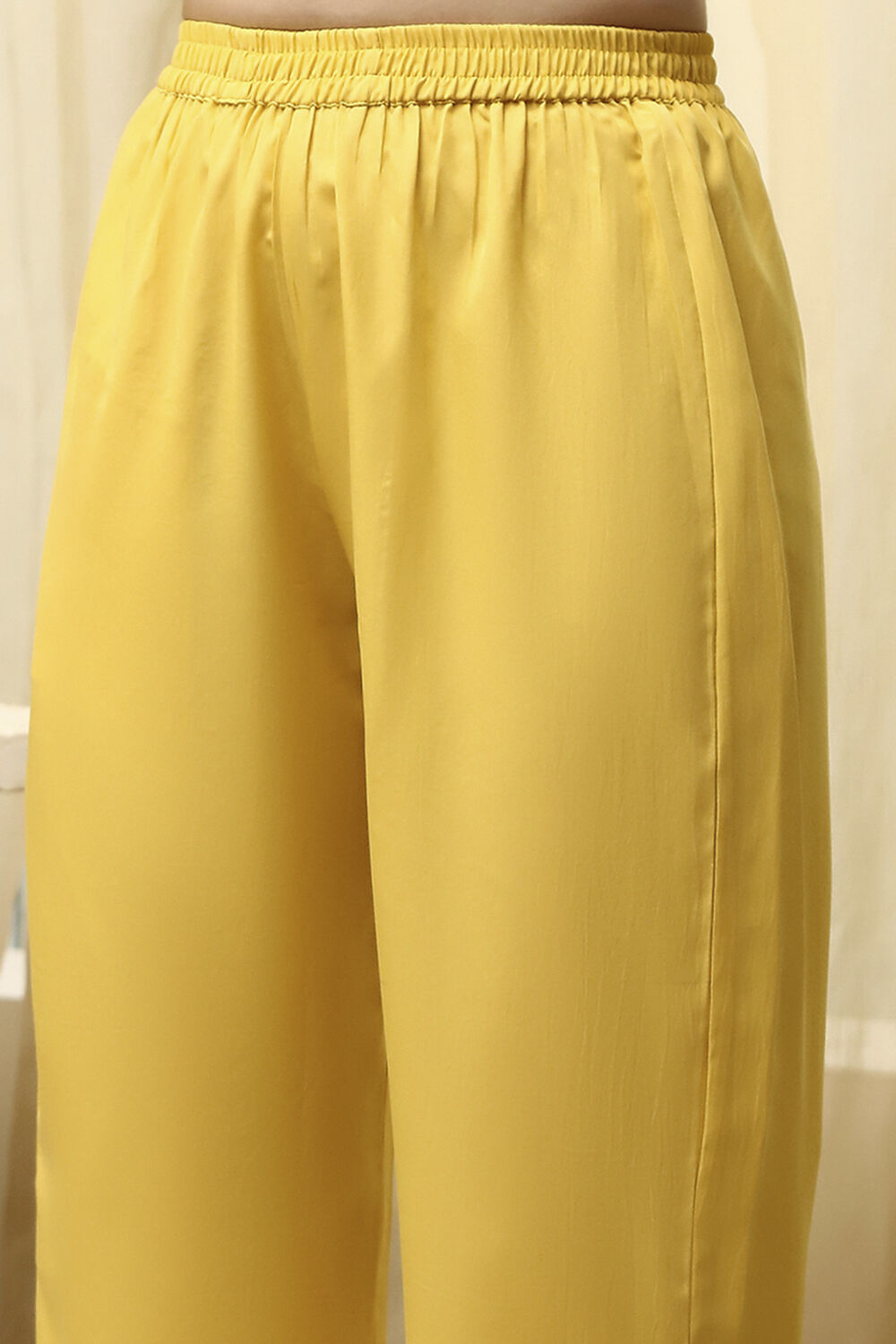Yellow Georgette Schiffli Unstitched Suit Set image number 3
