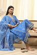 Blue Dyed Straight Suit Set image number 1