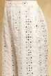 White Viscose Rayon Embroidered Straight Suit Set image number 2