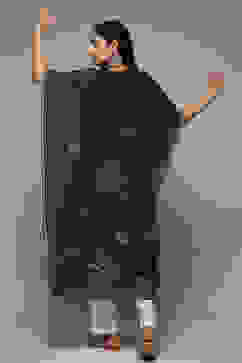 Indigo LIVA Blend Straight Printed Kurta image number 2