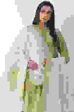 Ivory Art Silk Dupatta image number 1