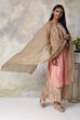 Brown Cotton Silk Printed Dupatta image number 0