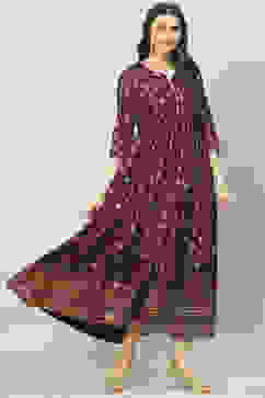 Wine Cotton Dress image number 0