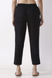Black Cotton Slim Pants image number 5