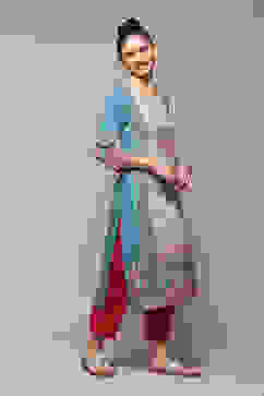 Teal LIVA Straight Printed Kurta image number 4