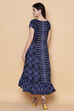 Indigo Rayon Kurta A-line Printed Kurta Dress image number 5