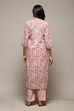 Pink Cotton Handloom Unstitched Suit Set image number 5