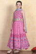 Pink Polyester Lehenga Set image number 3