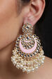 Pink stone with pearl and rose gold finish image number 0