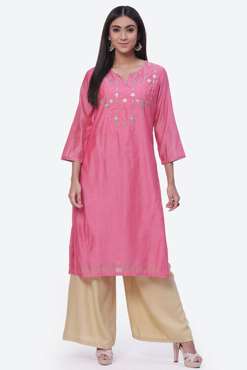 Black Art Silk Kurta image number 0