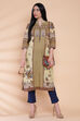 Green Cotton Straight Printed Kurta image number 4